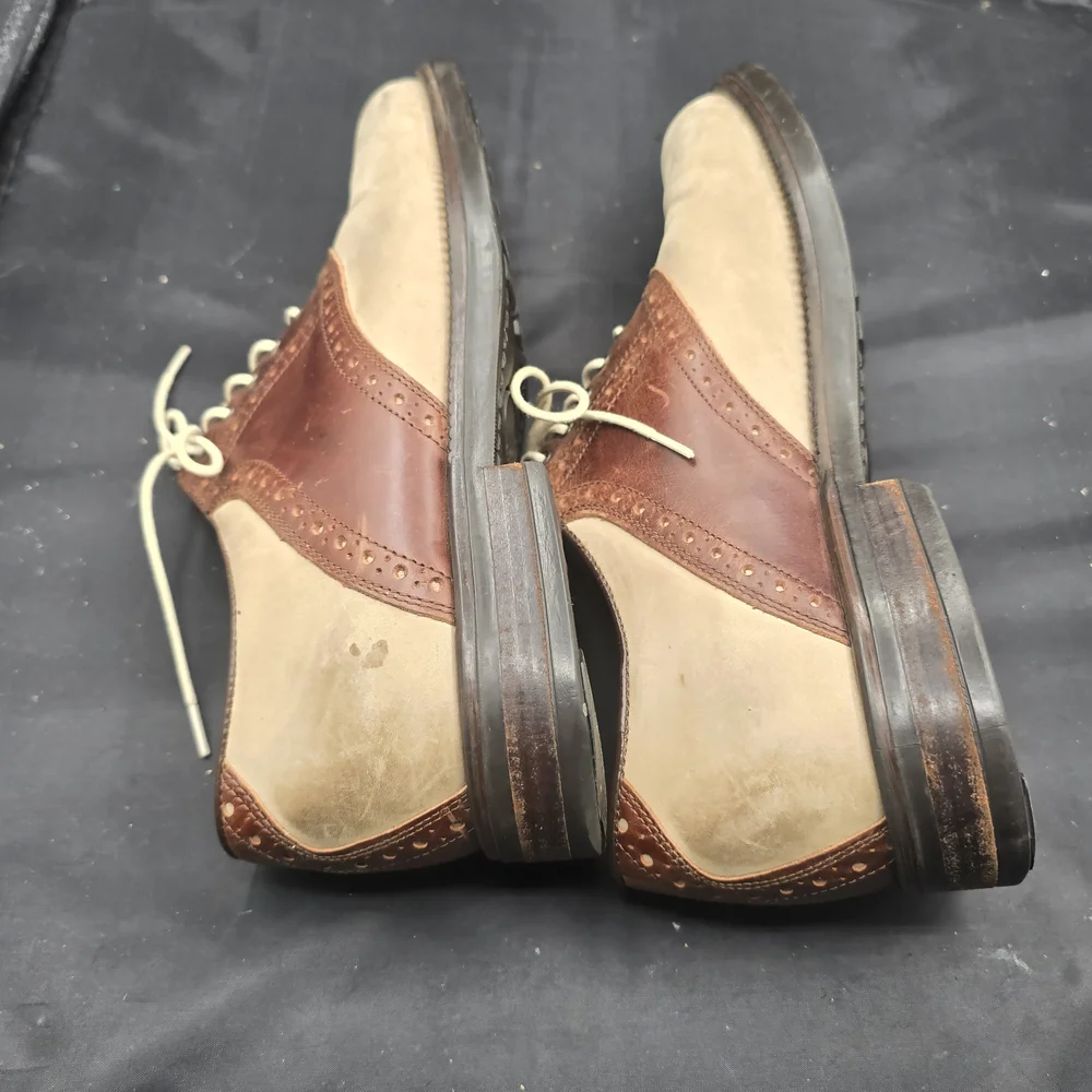 Brown and Tan Oxford‎ Shoes with Lace-Up Design